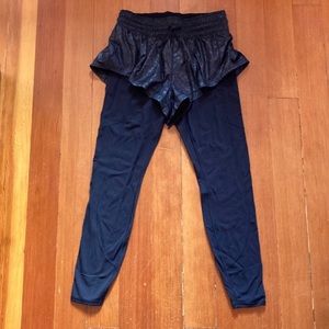 Athleta Rainier 2 in 1 running tights leggings, black, XS